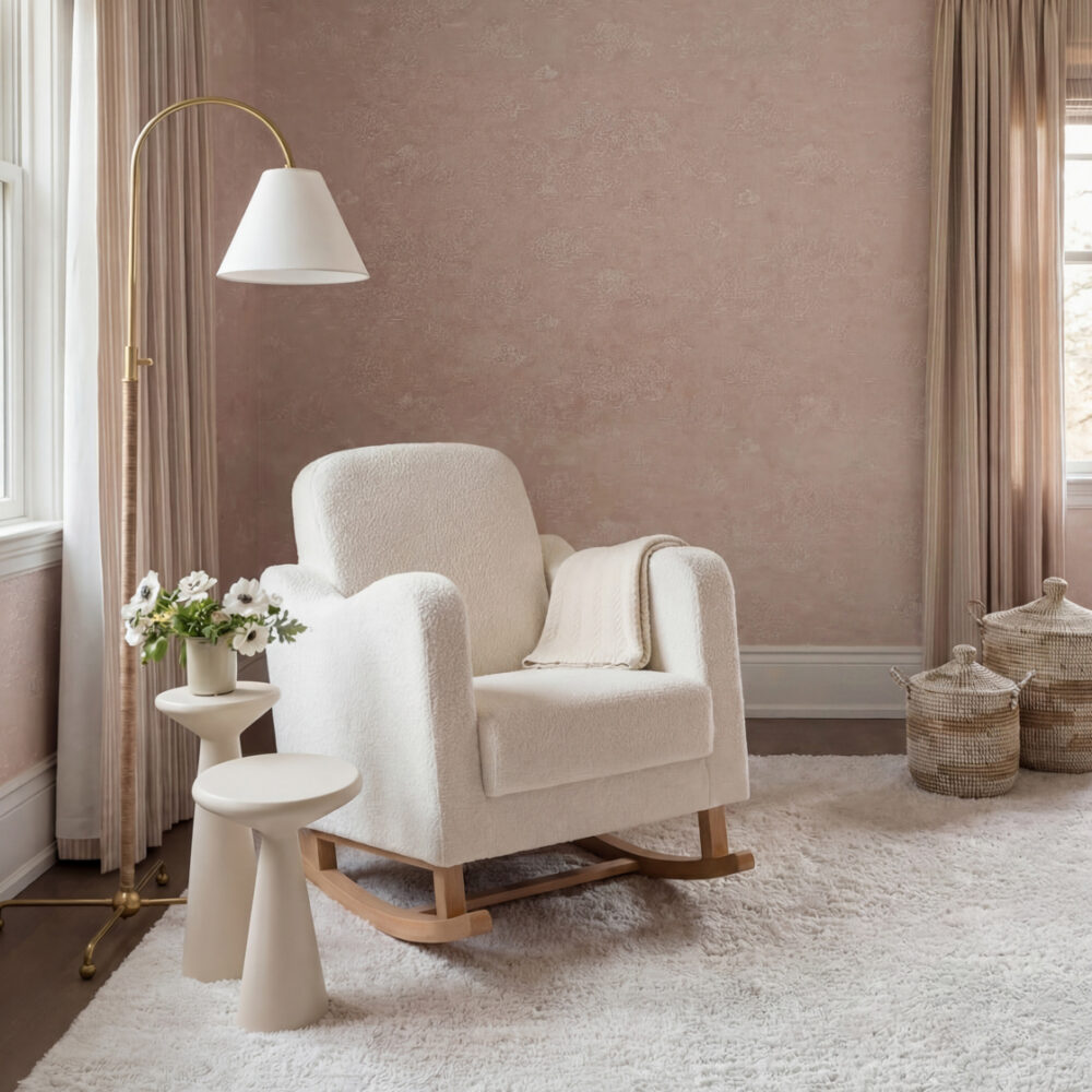 Bebe & Beyond Soother Nursing Chair- Off White Boucle