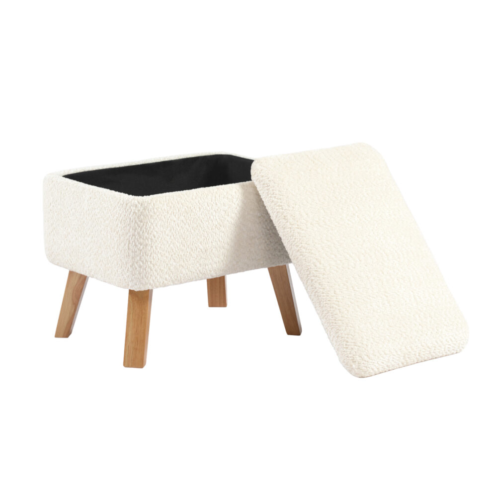 Bebe & Beyond Soother Nursing storage Stool - Off White Boucle