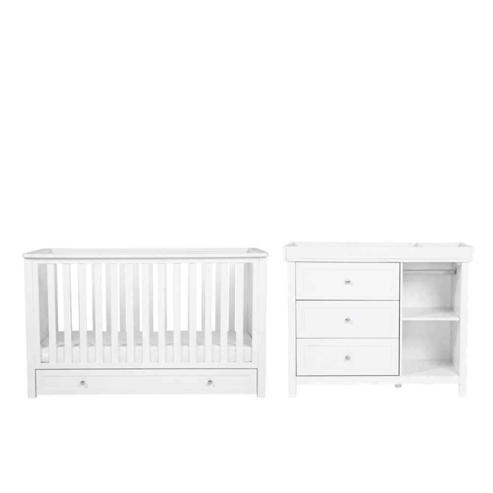 Bebe & Beyond Wanderer 2 Piece Nursery Furniture - White