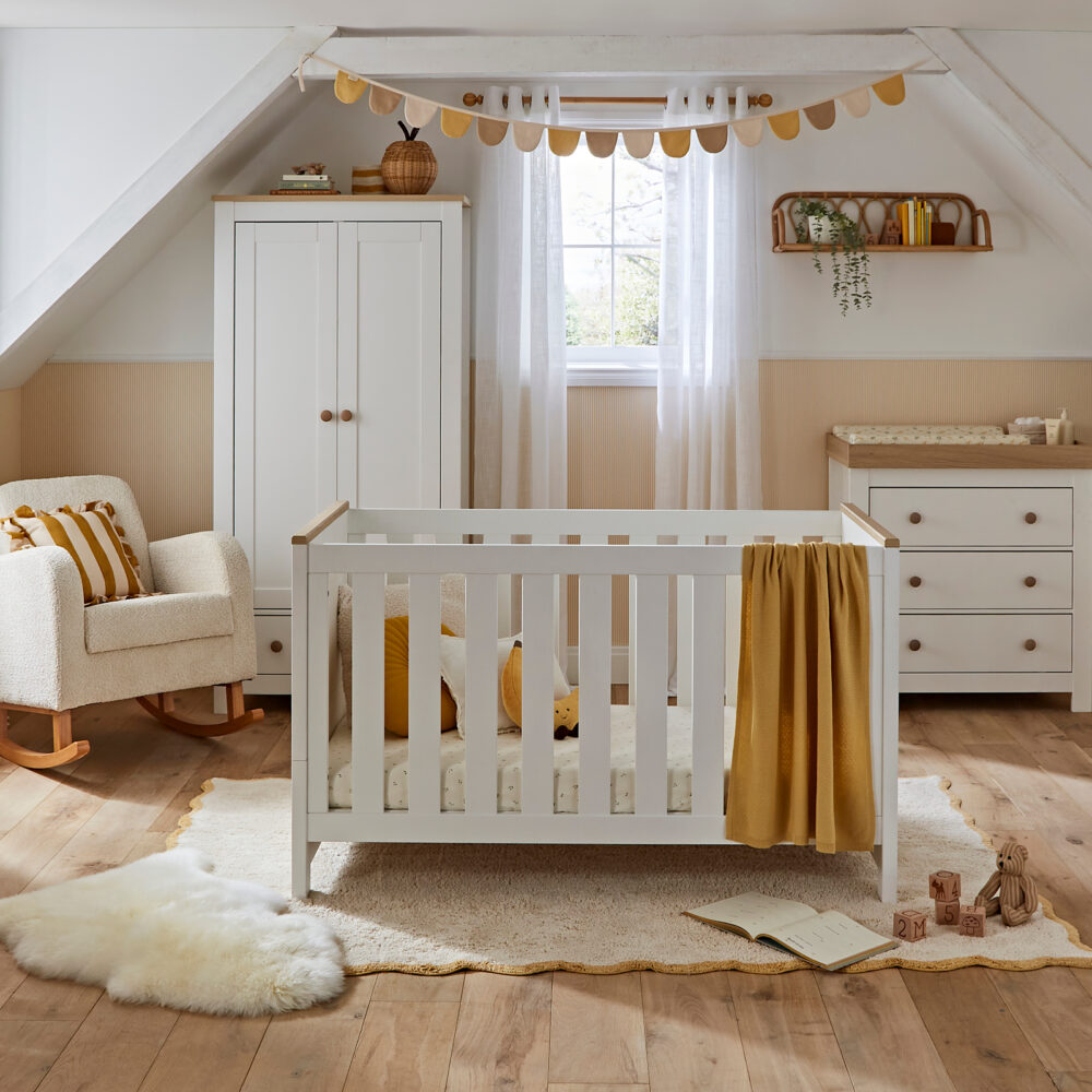 CuddleCo Luna Nursery Furniture White oak