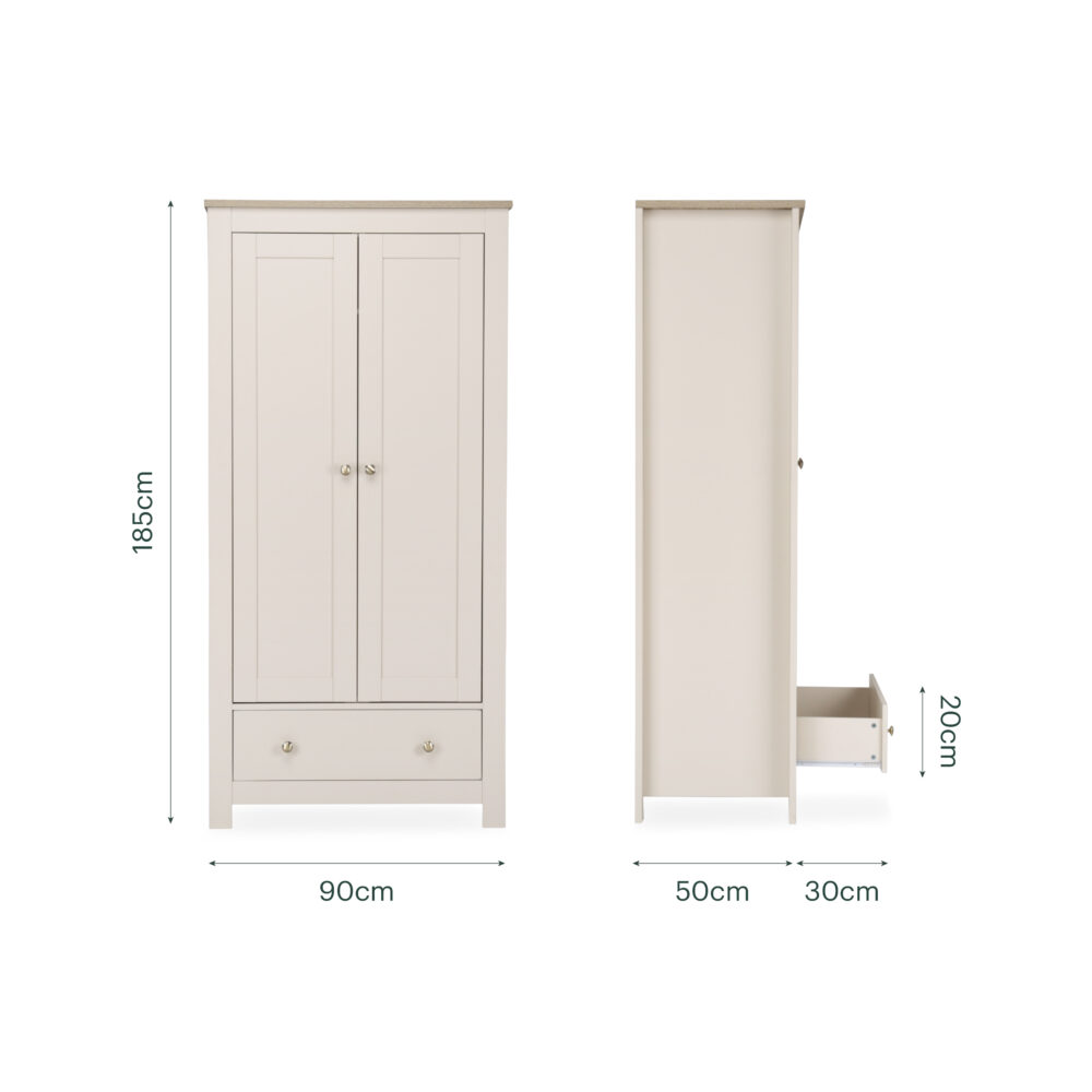 CuddleCo Luna 2 Piece Nursery Furniture Set - Cashmere