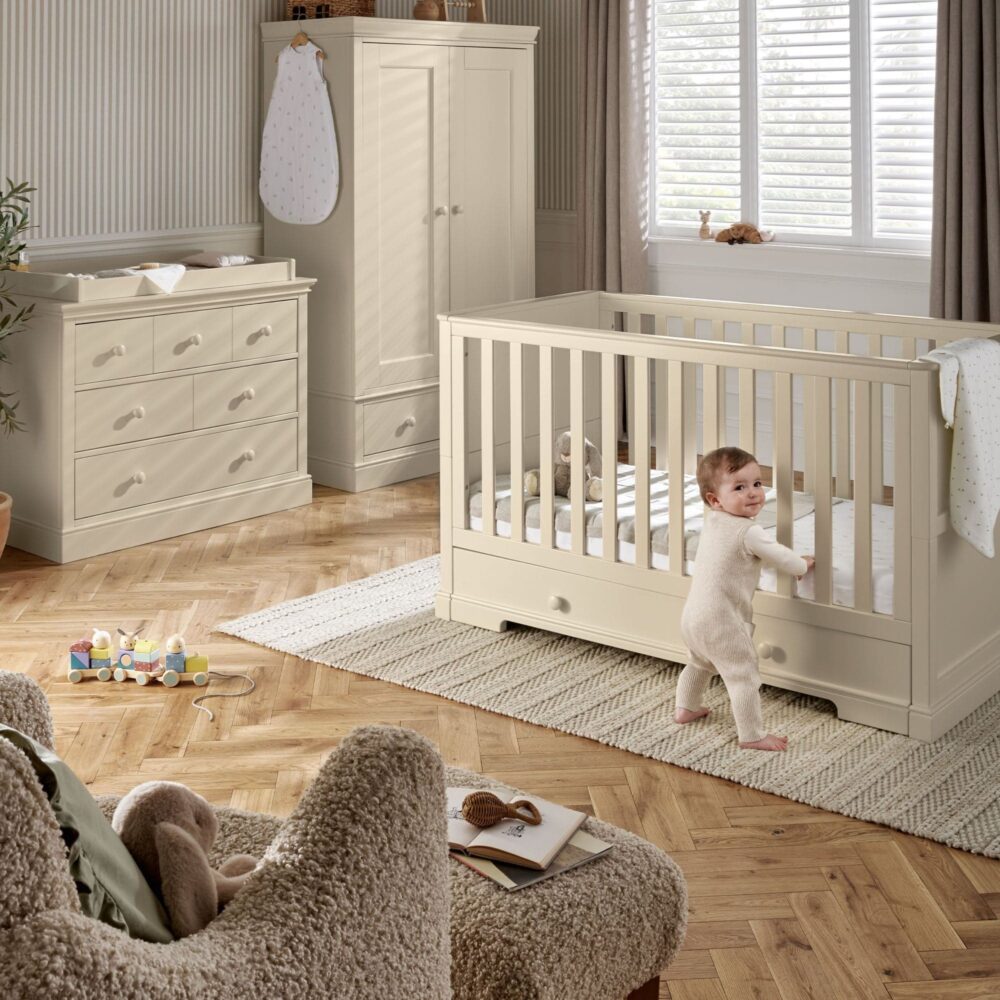 Mamas & Papas Oxford 3 Piece Furniture Range - Cashmere + Free Mattress
