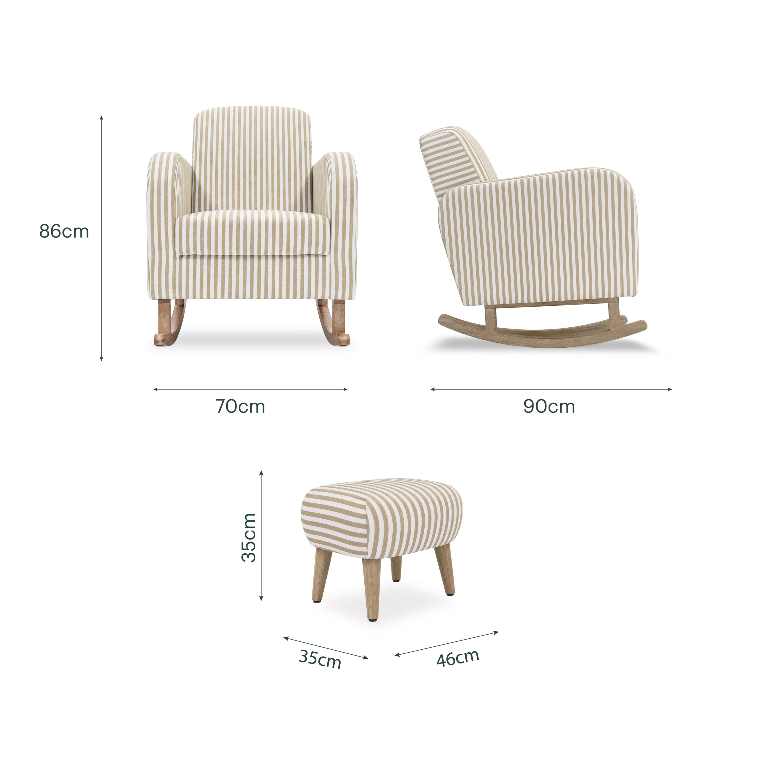 CUDDLE CO ETTA NURSING CHAIR & STOOL BEACH STRIPE 6